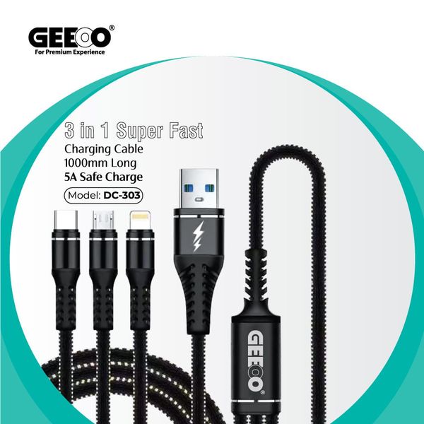 Geeoo DC-301 3in1 Long Data Cable .