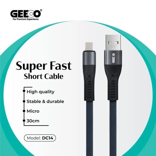 Geeoo DC14 3A Micro USB Short Cable – 30cm .