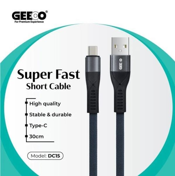 Geeoo DC-15 3A Type-C Short Cable – 30cm .