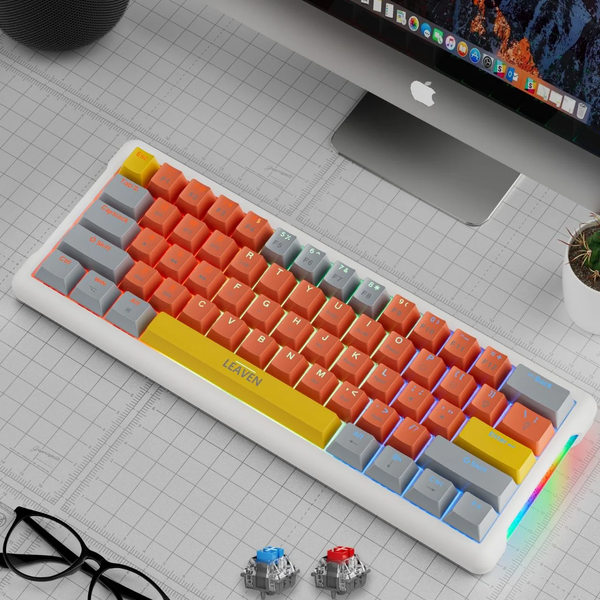 LEAVEN K610 Wired Hot-swappable Gaming Mechanical Keyboard - Red Switch