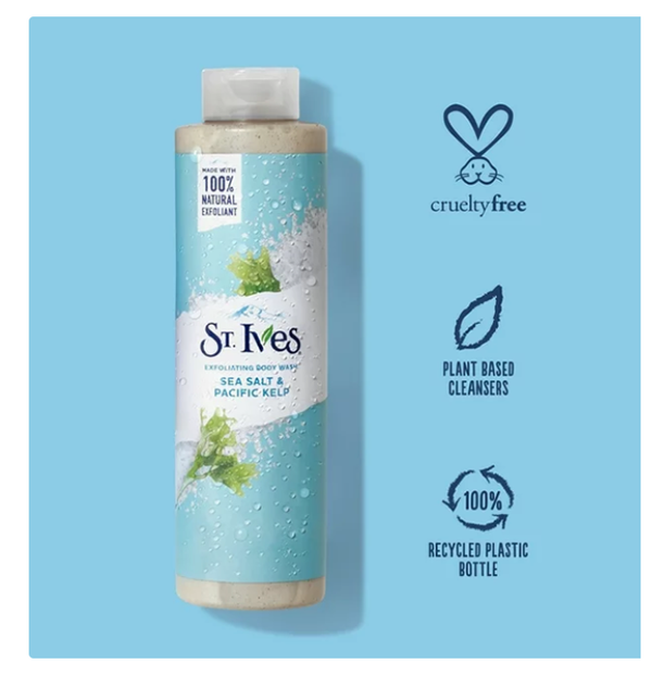 St. Ives Sea Salt and Pacific Kelp Exfoliating Body Wash, - Image 3