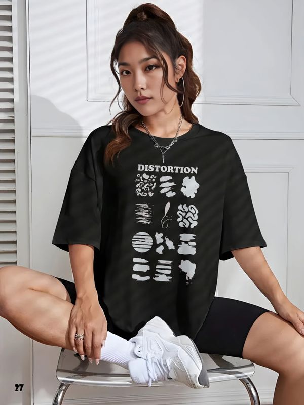 Distortion Drop Shoulder T-shirt -27