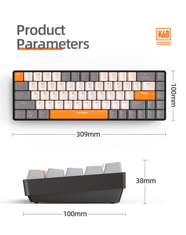 Ziyoulang / FreeWolf K68 Dual mode Wireless Mechanical Keyboard