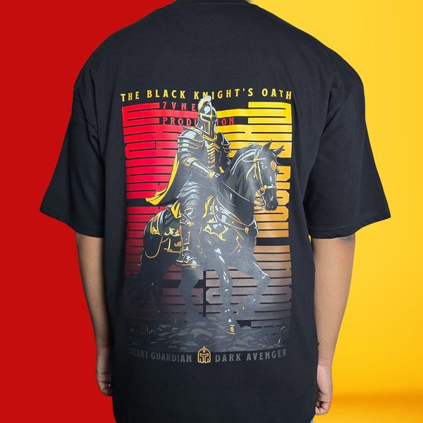 The Black Knight's Oath♞🗡️ (Limited Edition) - Premium Oversized Drop Shoulder T-shirt.