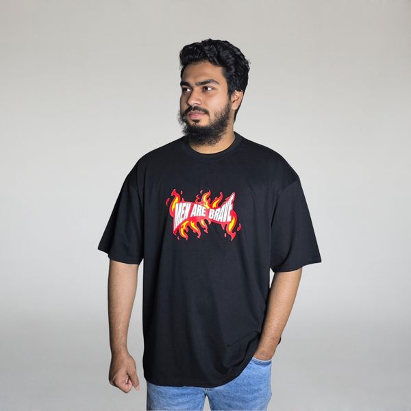 Men Are Brave 🗿🔥 - Premium Oversized Drop Shoulder T-shirt