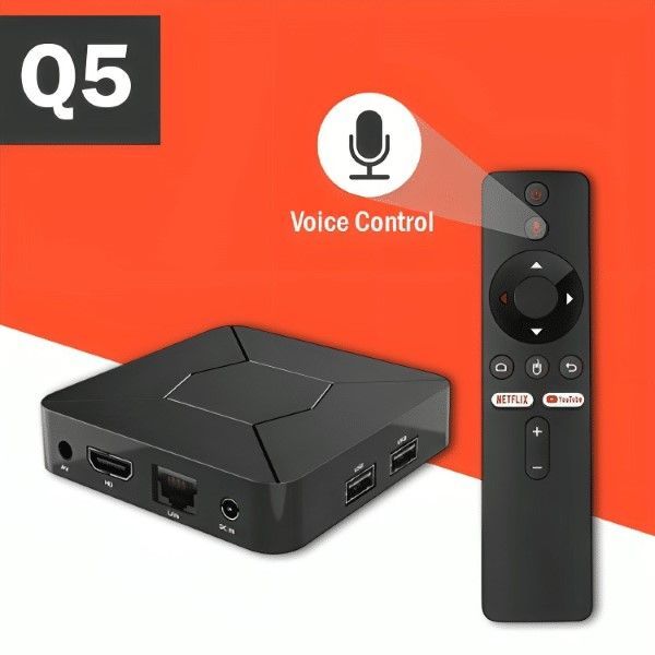 Q5 Android tv box 4k 2GB ram 8GB Storage Voice Remote IPTV compatible .