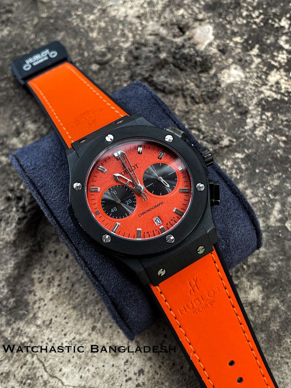 HUBLOT CLASSIC FUSION BLACK CASE ORANGE BELT ORANGE DIAL V2