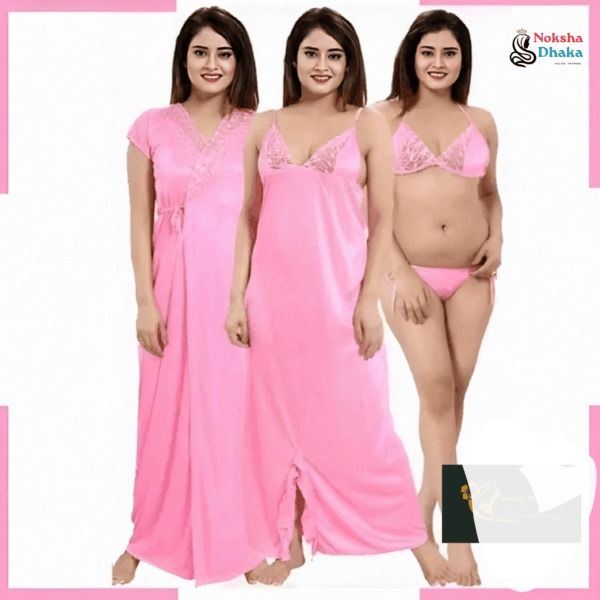 বেস্ট কোয়ালিটি ইন্ডিয়ান (চার-পার্ট) নাইট ড্রেস-পিঙ্ক