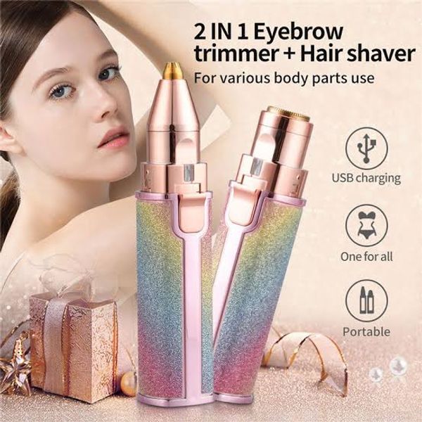 Blawless Rechargeable 2 in 1 Eyebrow Trimmer & Facial Hair Remover