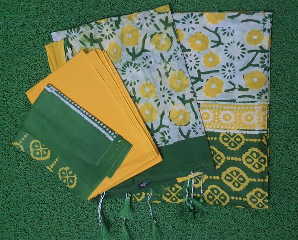 Batik Floral Print Casual Wear [Lemon]