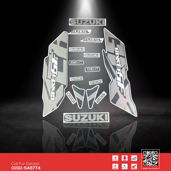 Full Set Sticker for Suzuki Gixxer SF (New Model-Mat Blue) bike.