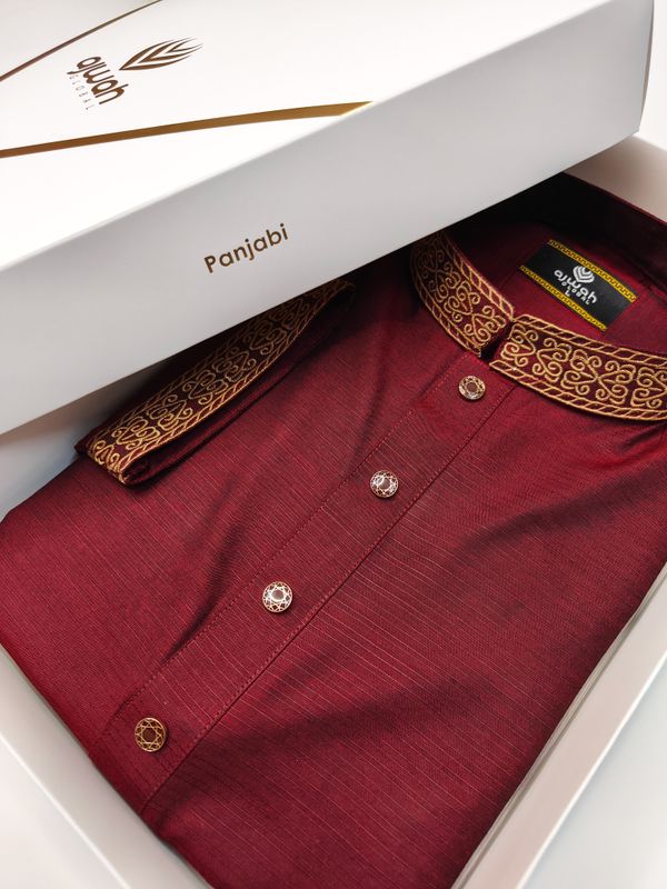 Majestic Maroon Premium Embroidery Panjabi