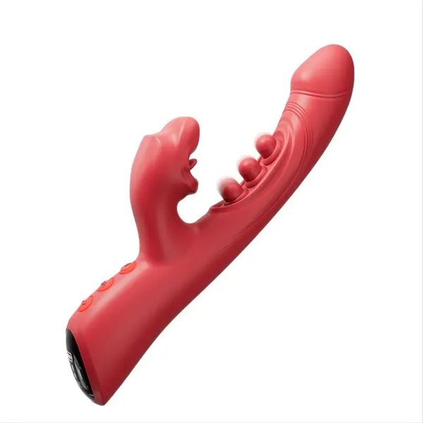 4 in 1 Tongue Licking Clitoral Vibrator with 9 Flapping & 8 Biting Vibration Modes G Spot Stimulator Dildo Sex Toys for Women 18