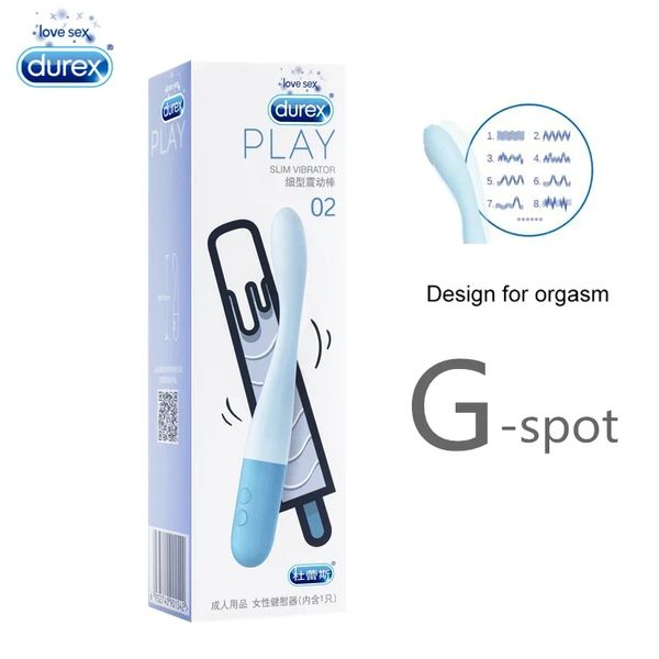 Durex G-Spot Vibrator Anal Plug Dildo Flexible Mini Massage 8 Speed Clitoris G-point Stimulate Massager Soft Sex Toys for Women