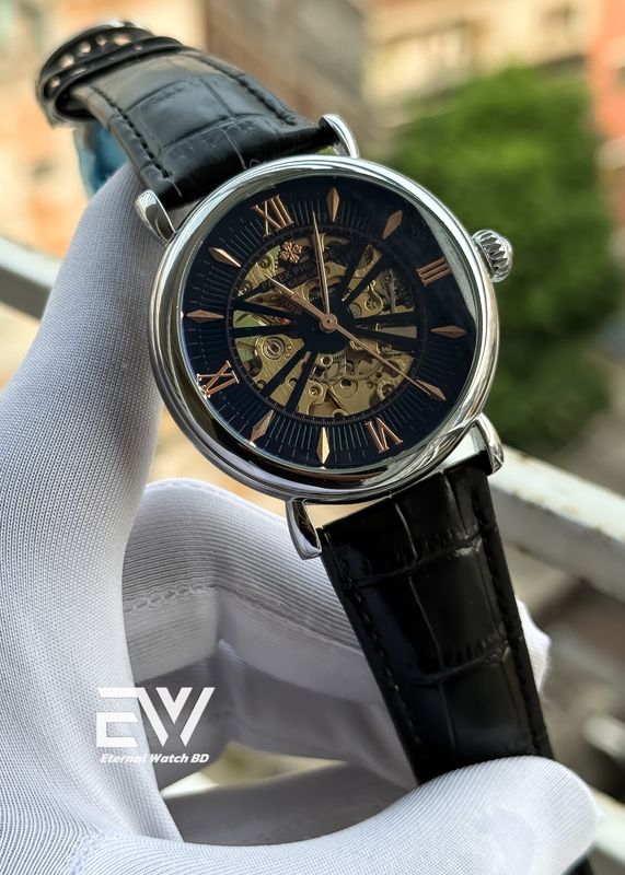 PATEK PHILLIPE AUTOMATIC BLACK BLET BLACK DIAL