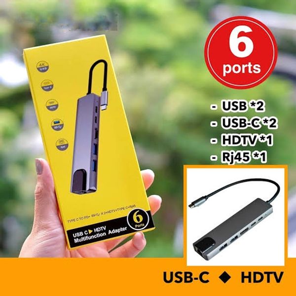 Bakeey 6-in-1 USB-C Hub Adapter