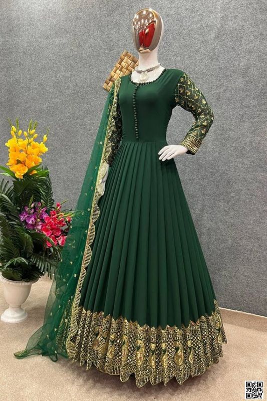ডিমেড জর্জেট এমব্রয়ডারি পার্টি ড্রেস