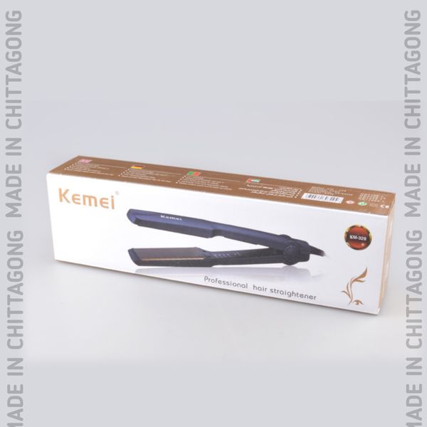 KEMEI Professional Straightening Iron Fast Warmup Thermal Performance Tourmaline Ceramic Heating Plate Hair Straightener KM-329