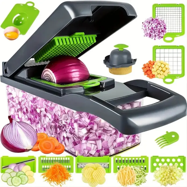Kitchen Accessories 14 in 1 Food Cutter Veggie Onion Chopper Mandoline Slicer Multifunctional Vegetable Cutter