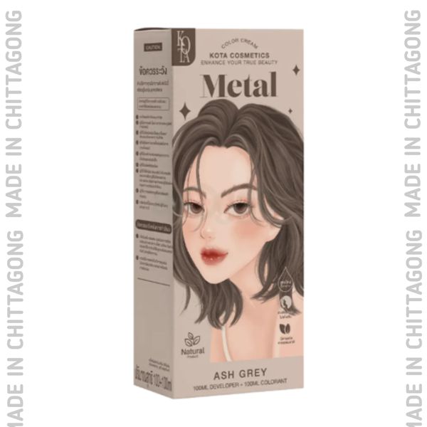 Kota Cosmetics Hair Color Cream Whisper - Metal Ash Grey-200ml