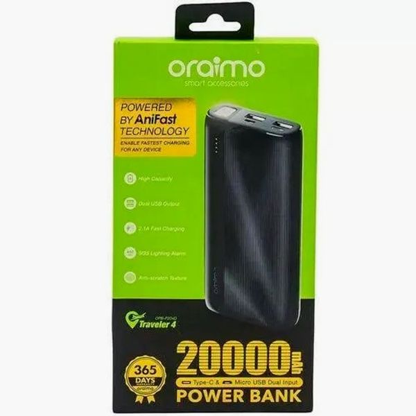 Oraimo OPB-P204D 20000mAh 15W Power Bank – ফ্রি ডেলিভারি