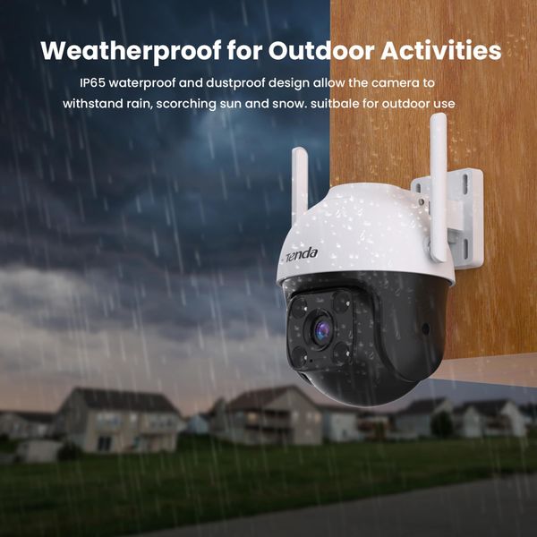 Tenda Outdoor Wi-Fi Pan/Tilt Camera โ 360ยฐ Smart Surveillance!