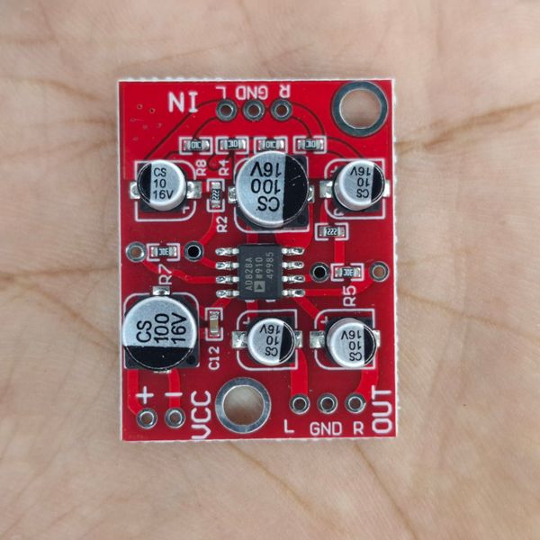 AD828 stereo preamplifier board 5V - 15V DC