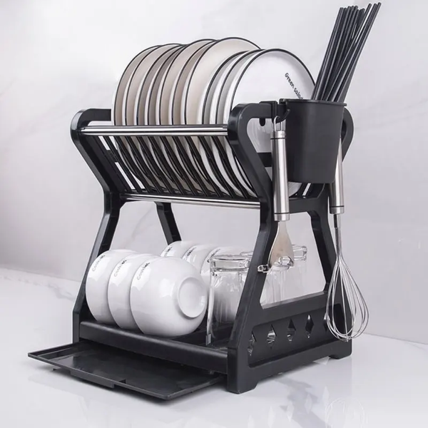 Kitchen Dish Storage Rack Table Top Drain Bowl Rack Put Tableware Kitchen Storage Rack