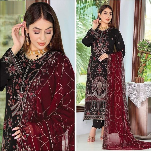 Semi –Embroidery & Sequence Work Party dress