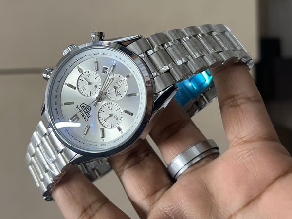 TAG CH 3 CHRONO WHITE DIAL SILVER CASE SILVER CH