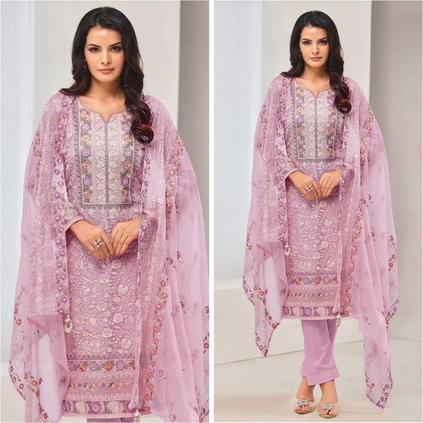 Semi –Embroidery & Sequence Work Party dress