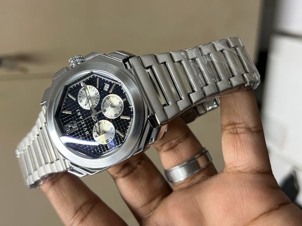 BVLGARI CHAIN BLACK WAFFLE DIAL WHITE SUB