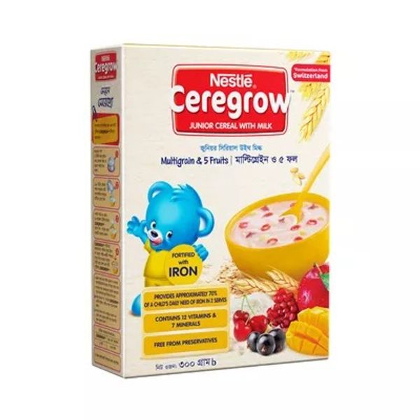 Nestle Ceregrow 5 Fruits Junior Cereal With Milk 5+Y