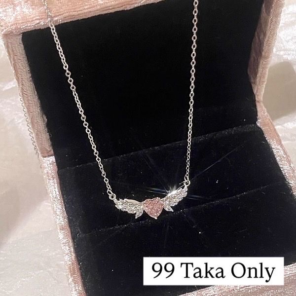 pretty pink stone pendant chain