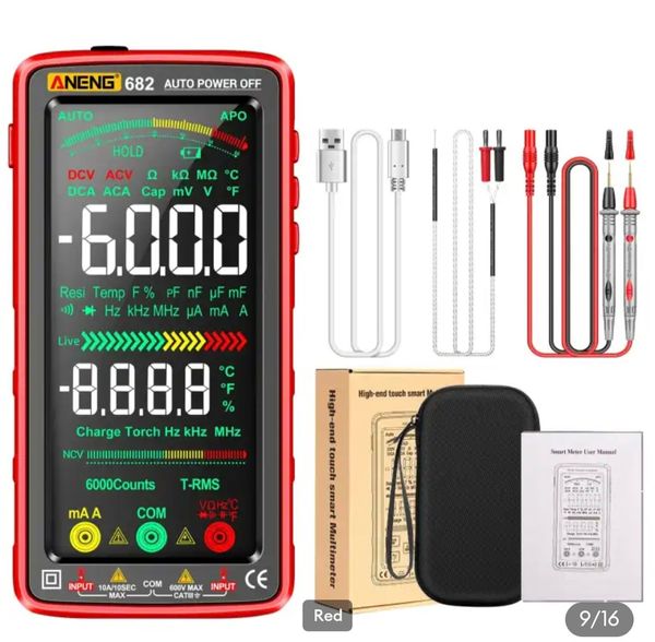 ANENG 682 smart digital multimeter. It is a rechargeable, auto-ranging meter
