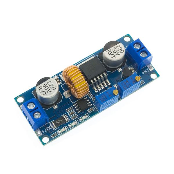 XL4015 DC-DC step-down buck converter module. This type of module is used to convert a higher DC voltage to a lower, adjustable DC voltage.