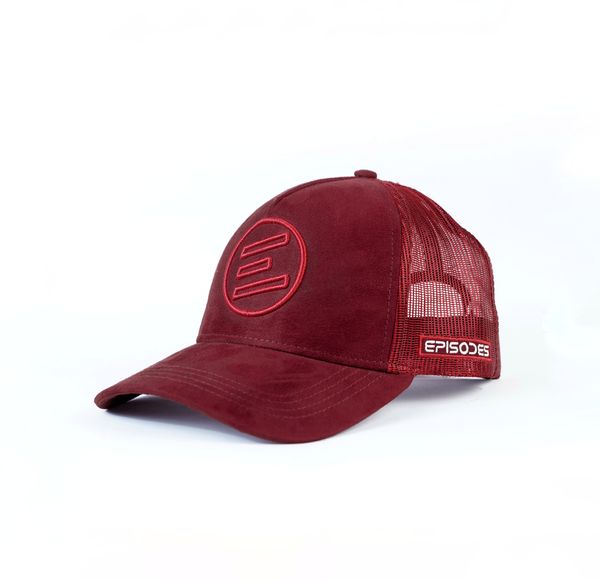 Iconic Maroon Suede Trucker Cap