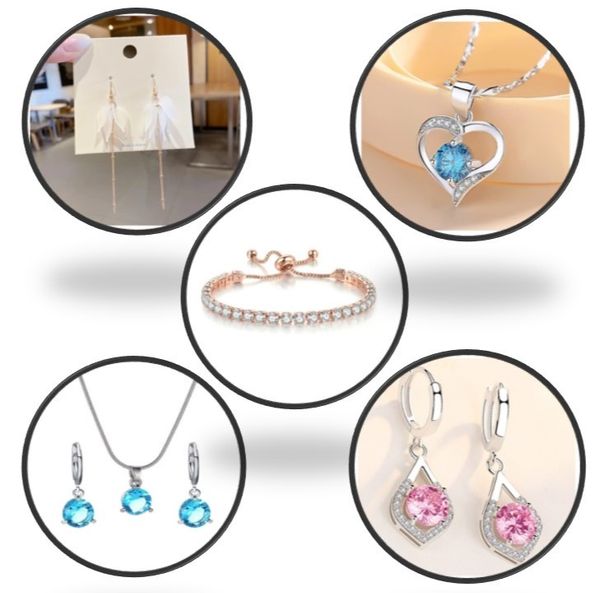5 in 1 Combo jewellery for women, Bracelet, Necklace,Necklace set, Earrings