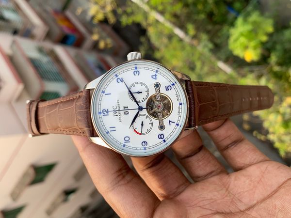 IWC automatic leather belt watch