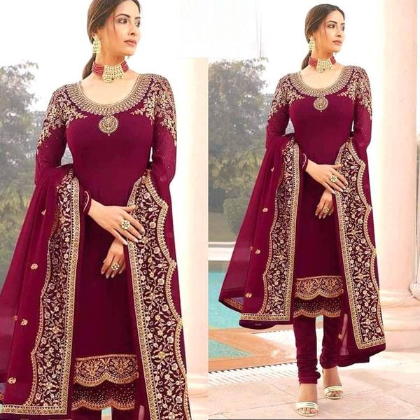 Soft Georgette semi Stitched -Embroidery Work Party dress