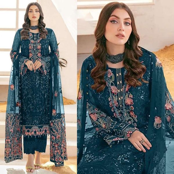 Soft Georgette semi Stitched -Embroidery Work Party dress