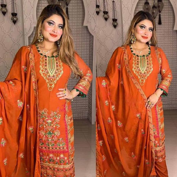 Semi –Embroidery & Sequence Work Party dress