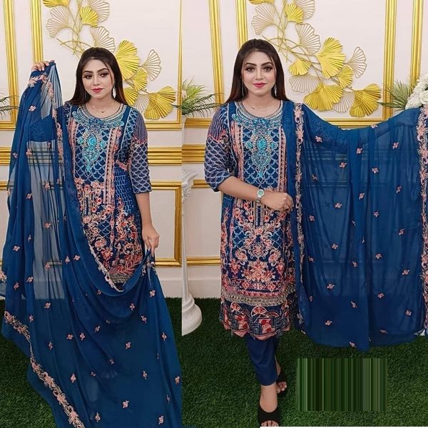 Semi –Embroidery & Sequence Work Party dress