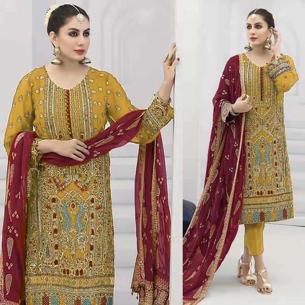 Semi –Embroidery & Sequence Work Party dress