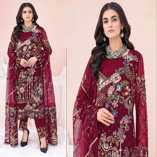 Semi –Embroidery & Sequence Work Party dress