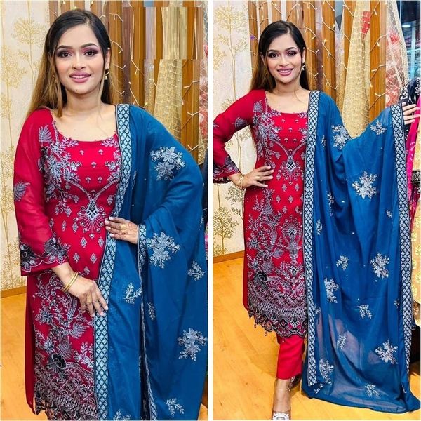 Semi –Embroidery & Sequence Work Party dress