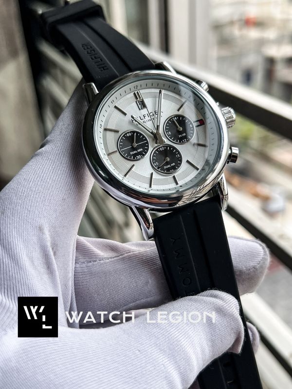 HILFIGER CHRONO BLACK FIBER BELT