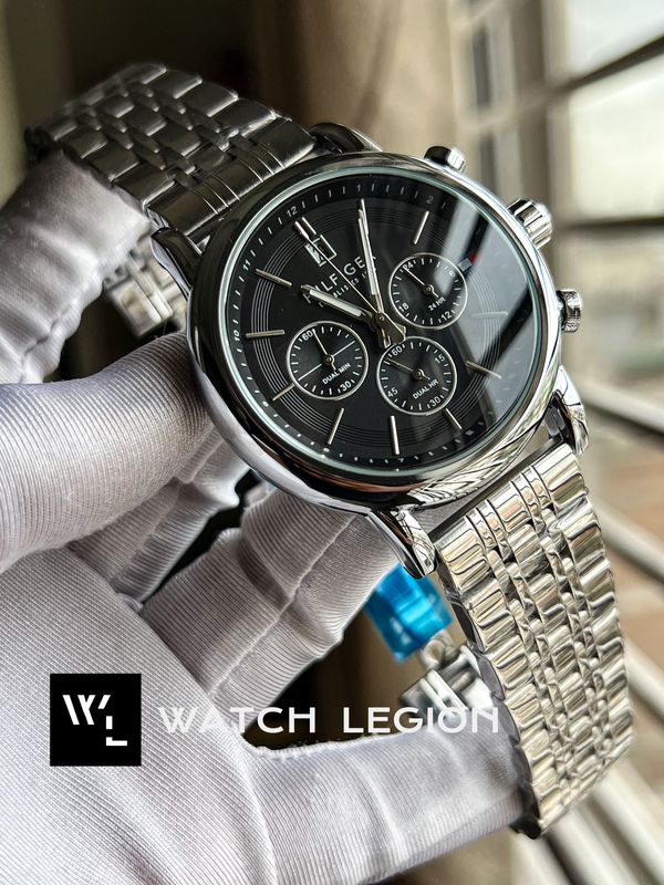 HILFIGER CHRONO CHAIN BLACK DIAL FREE BELT