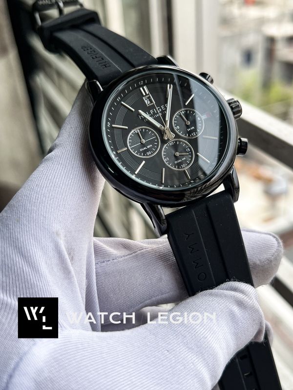 HILFIGER CHRONO  BLACK FIBER BELT