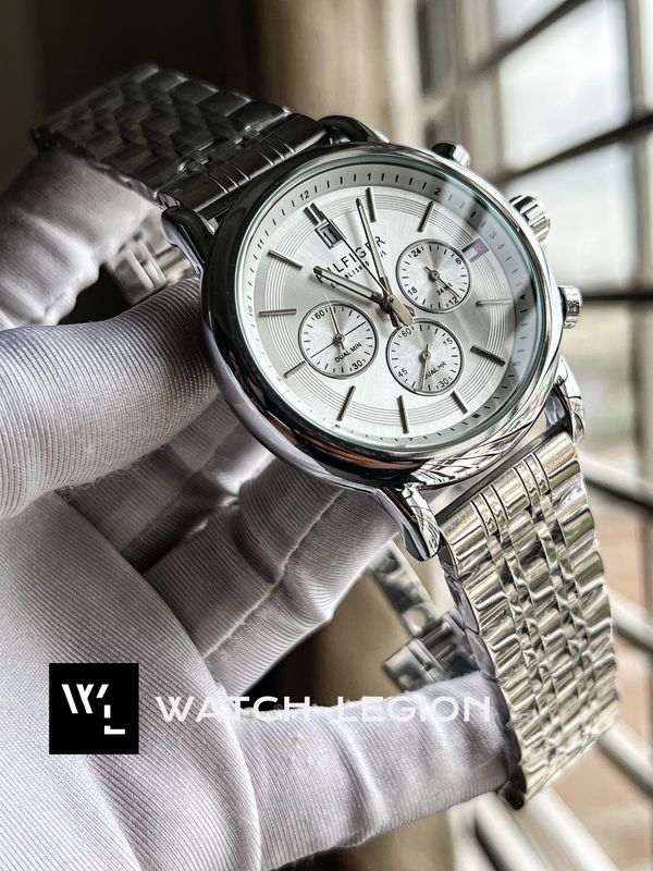 HILFIGER CHRONO CHAIN WHITE DIAL FREE BELT